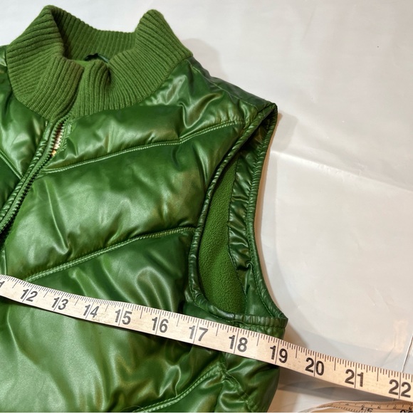 Old Navy GREEN Puffer Vest Full Zip Pockets Sleeveless Jacket RIBBED BAND NECK M - Picture 4 of 14